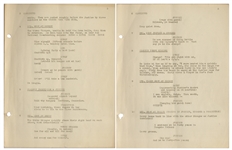 Moe Howard's Script for The Three Stooges 1937 Film ''Back to the Woods'' -- With Notations on Back Cover